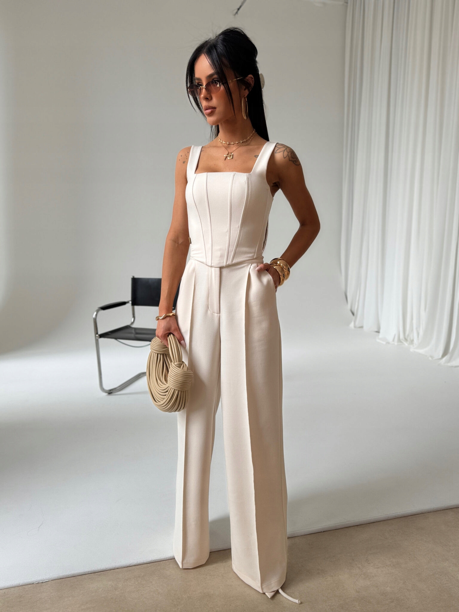 Kalhoty Dynasty Lamanuel béžová [Velikost M]