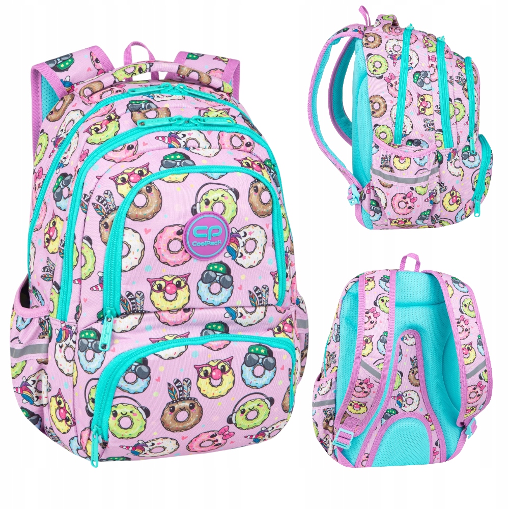 Coolpack Plecak Szkolny Młodzieżowy Dla Dziewczynki Happy Donuts Różowy