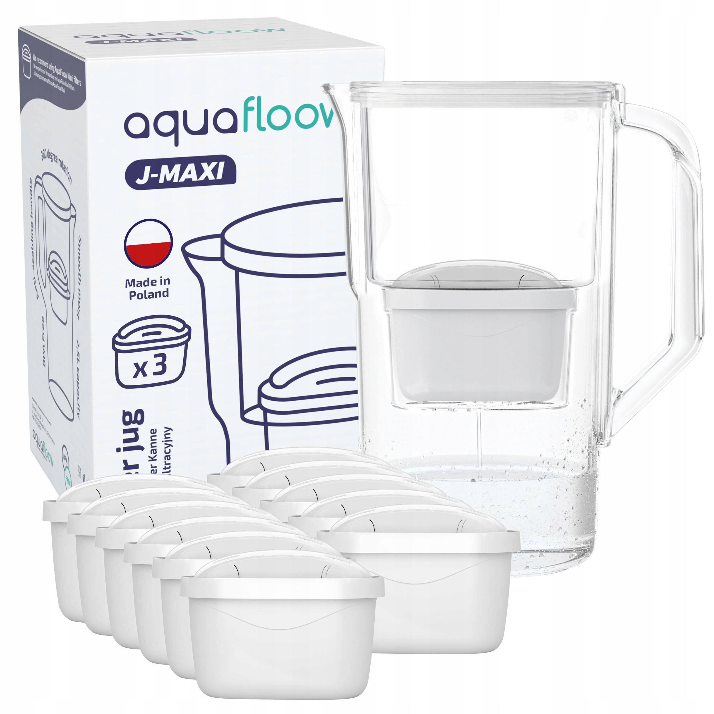 Plastová konvice AquaFloow J-maxi 2,5 l bílá 12 x filtrační vložka do vody
