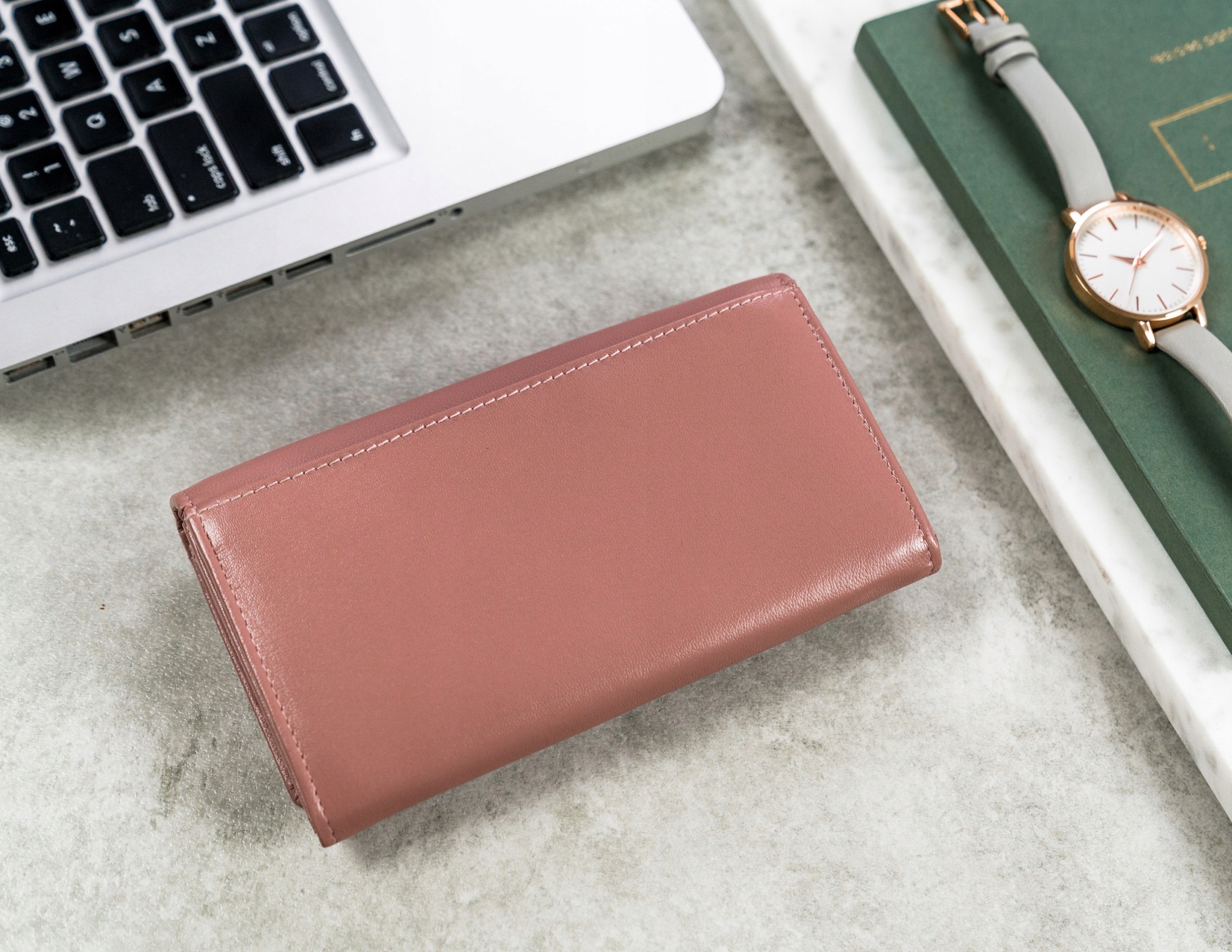 Cavaldi portfel damski z mocnej bydlęcej skóry pojemny solidny RFID Marka 4U Cavaldi