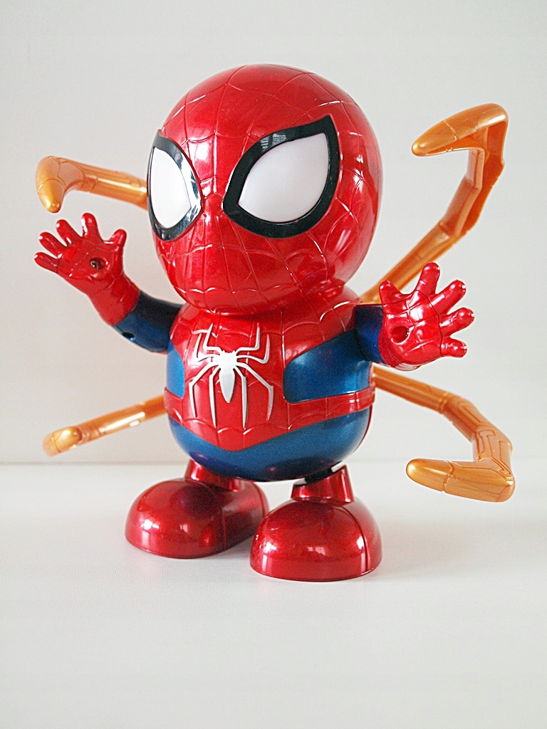Tańczący Robot SPIDERMAN LED Muzyka interaktywny Bohater Spiderman