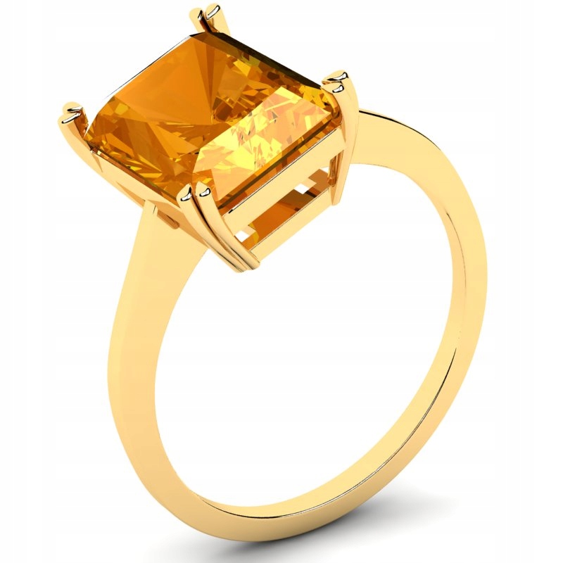 

Pierścionek Złoty Z Cytrynową Cyrkonią 10X8MM