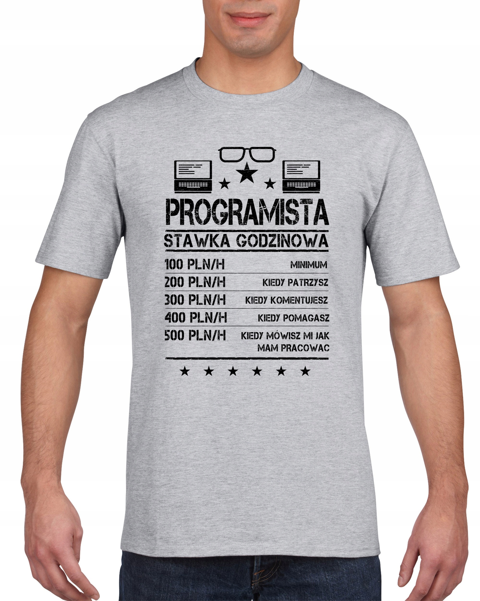 

Koszulka męska Programista stawka godzinowa L