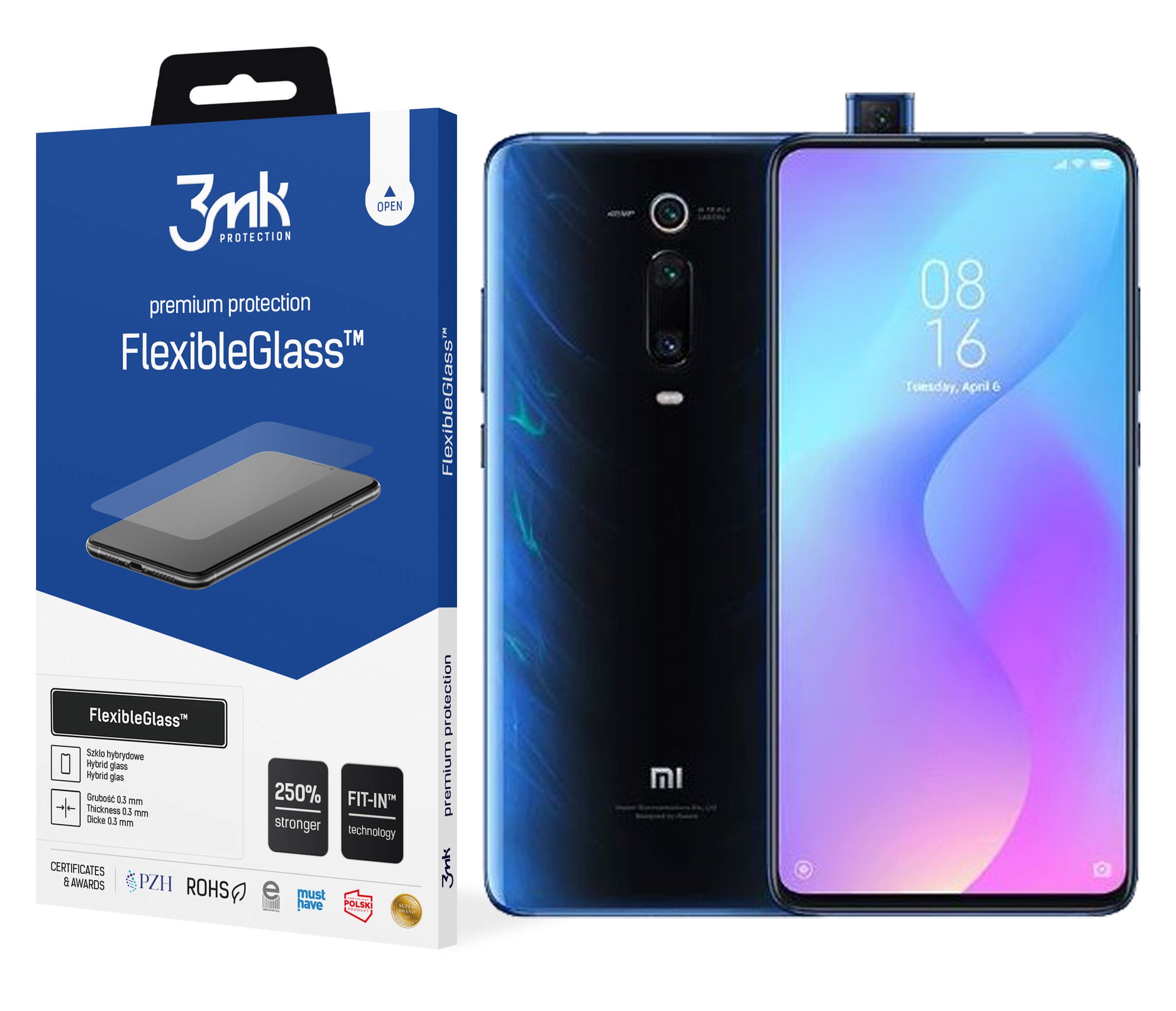 

Szkło 3MK FlexibleGlass do Xiaomi Mi9T