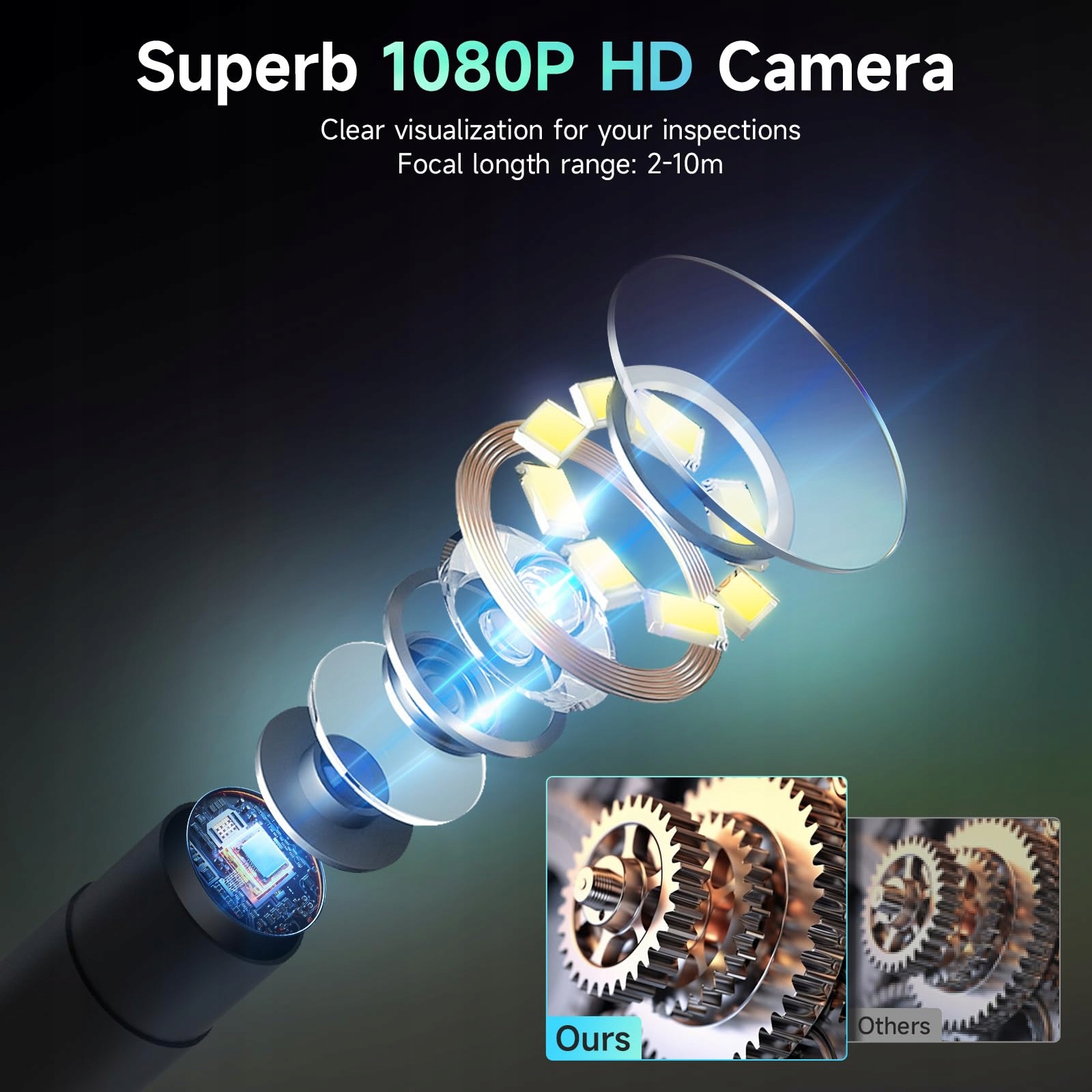 MOMAN EOS1 Kamera Inspekcyjna 1080P HD Endoskop 5m IP67 Wodoodporna — miniatura 3