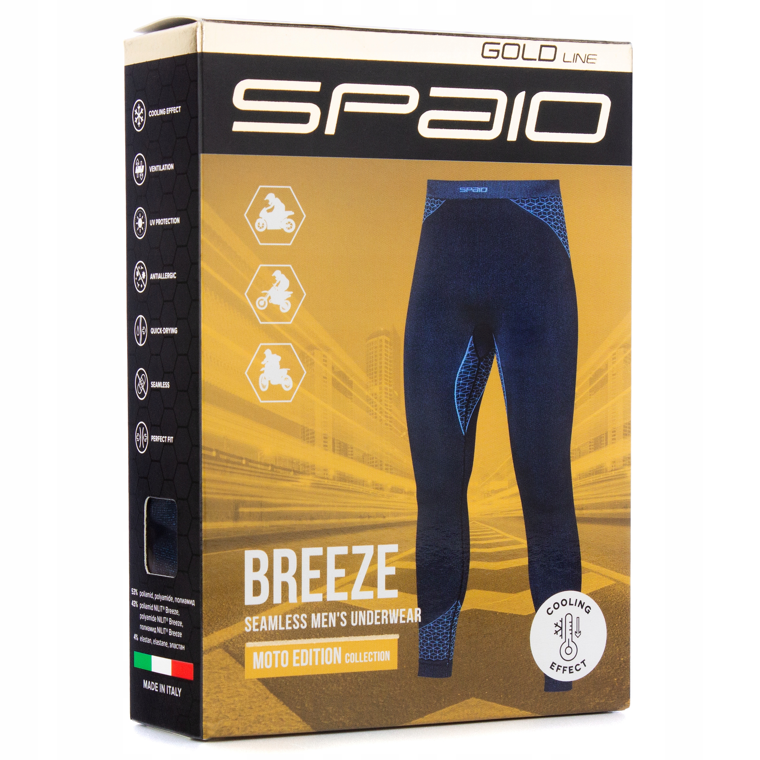Spodnie legginsy termoaktywne motocyklowe SPAIO Breeze chłodzące szare XL Model Breeze