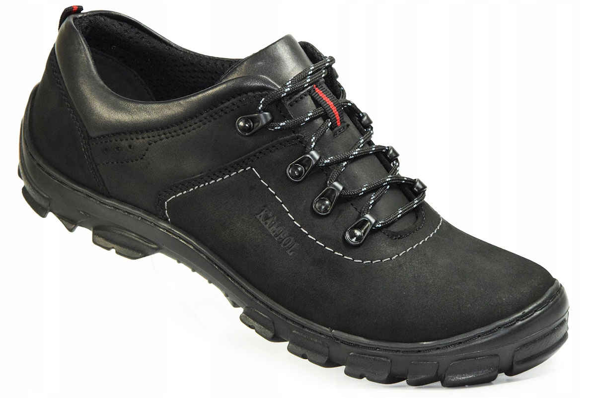 

Buty męskie skóra czarne trekkingowe KamPol r.48
