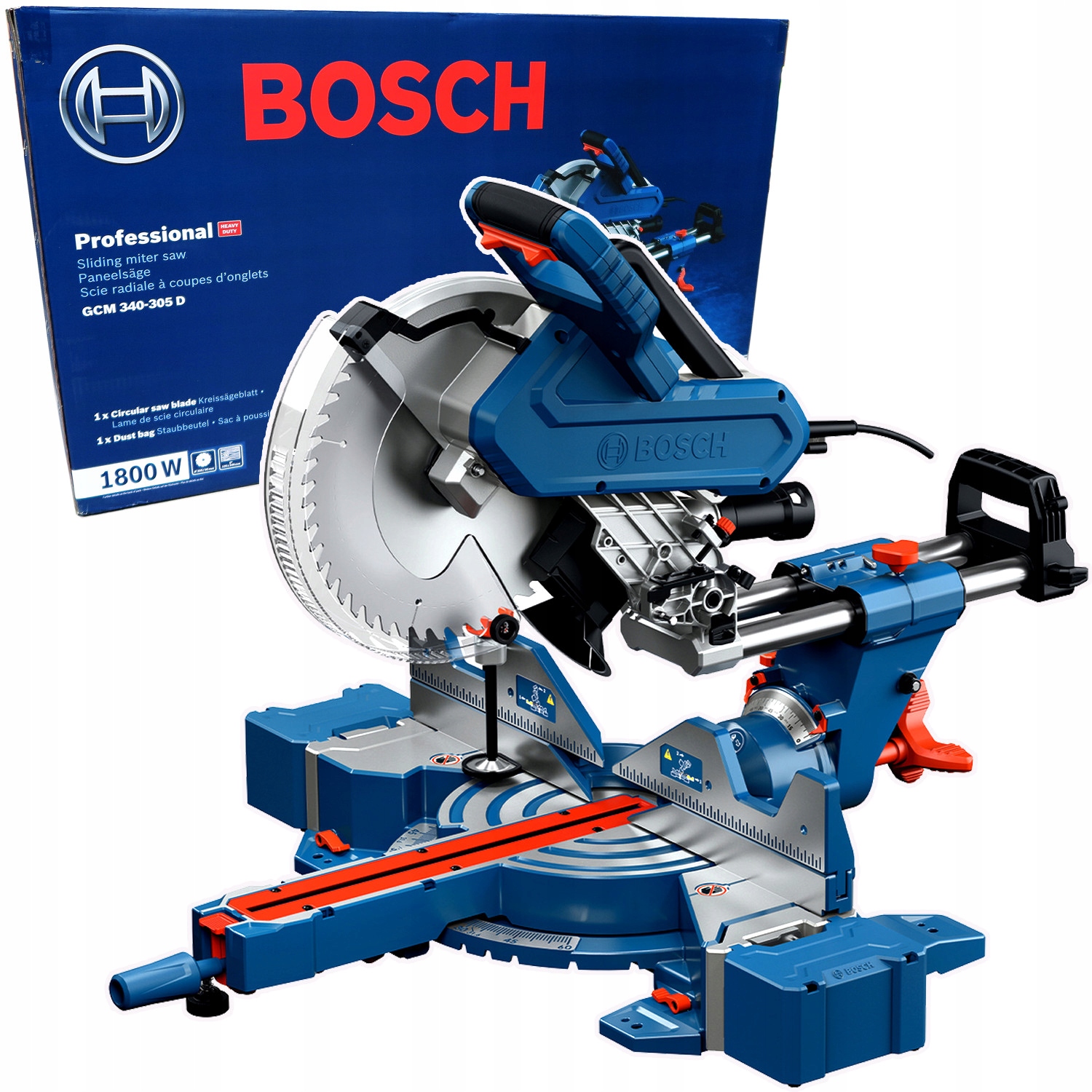 Piła ukośnica z posuwem Bosch Gcm 340-305D 0601B60000 1800W 305mm