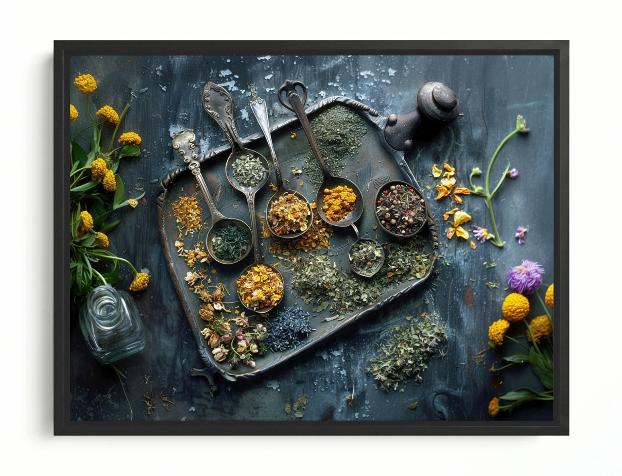 Obraz Rám Americký Box Kuchyně Vaření Jídlo Koření Bylinky 80x60