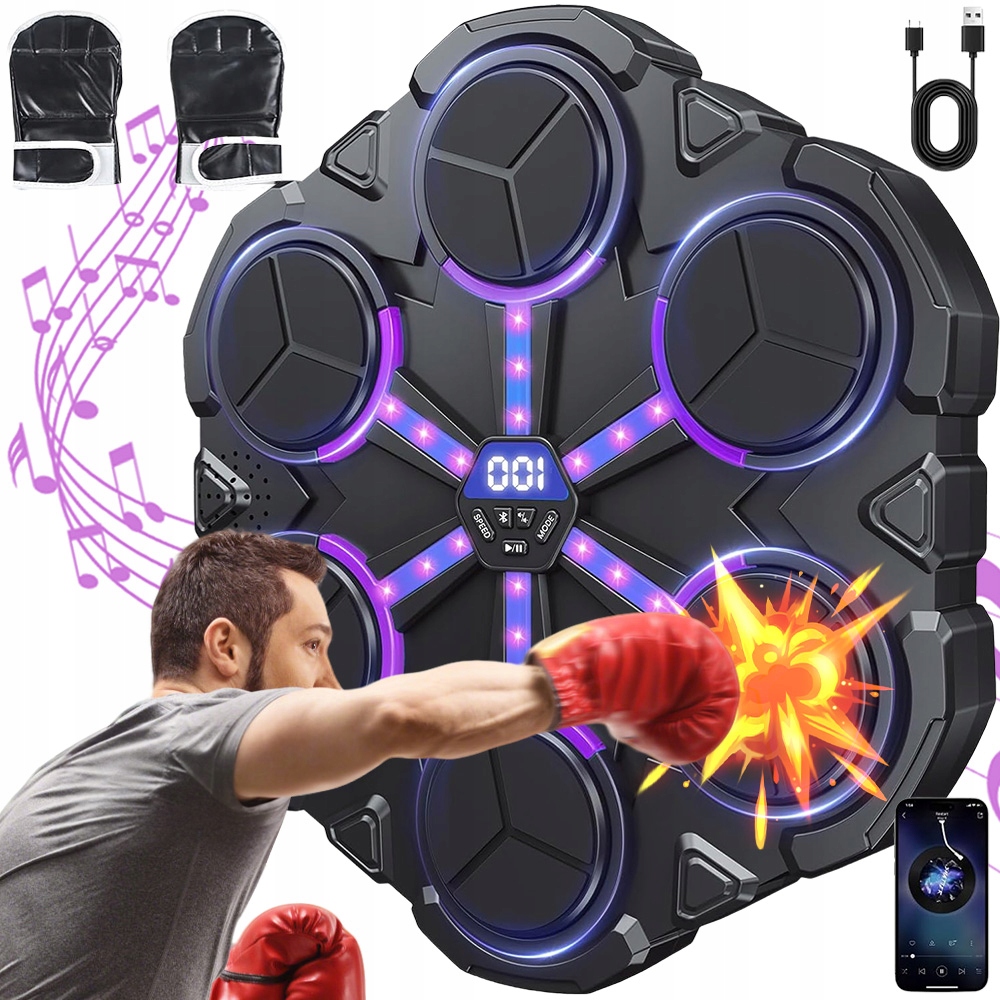Hudební Boxerská Mašina, Tréninkový Boxovací Stroj Pro Děti, Bluetooth Led