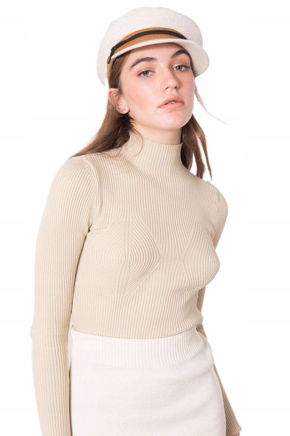 

Klasyczny Golf Damski Sweter z długim rękawem - M