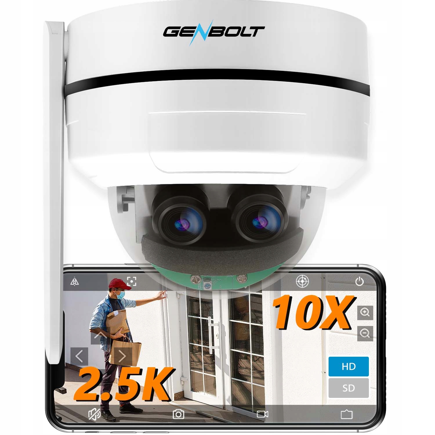 Vonkajšia WiFi Ptz kamera Vnútorná 4MP Ip kamera Cctv 4x Optický 10x Zoom IK10