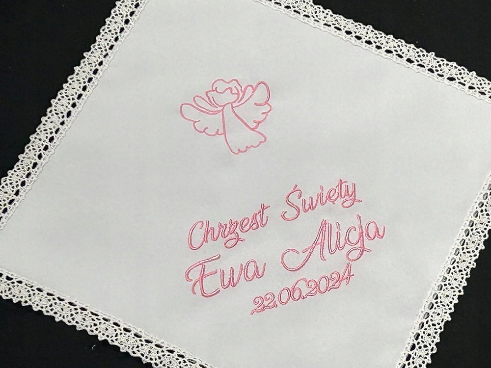 SZATKA DO CHRZTU haft IMIĘ DATA Okazje chrzest