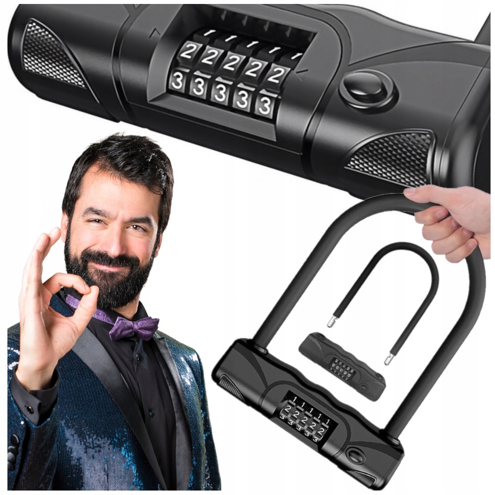 ZAPIĘCIE ROWEROWE NA SZYFR BLOKADA U-Lock ZABEZPIECZENIE ROWERU 5 CYFROWY