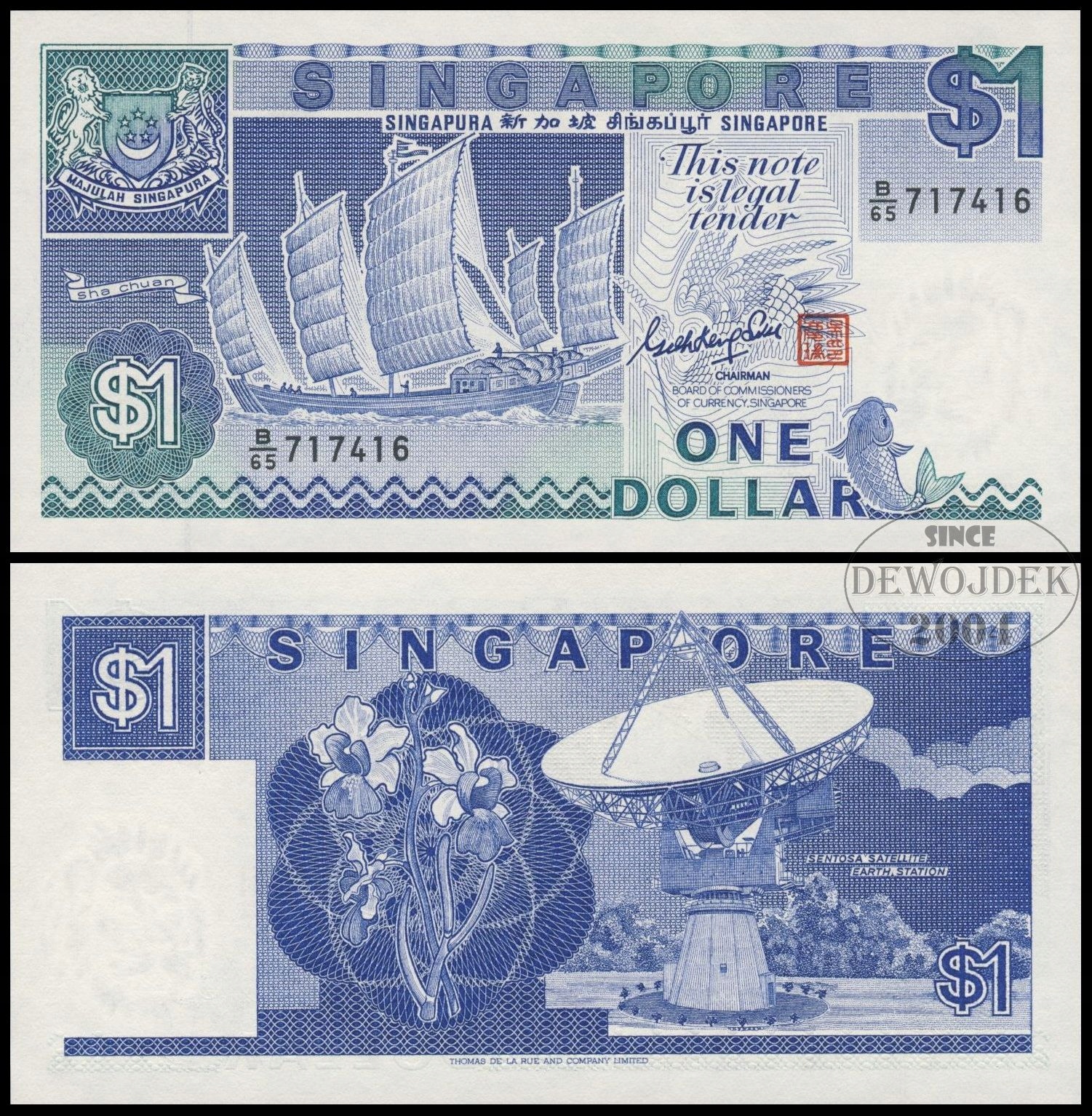 BNB - SINGAPUR 1 Dolar Dollar 1987 B/65 717416 # P18a # RZADSZY # UNC •  Cena, Opinie - Allegro