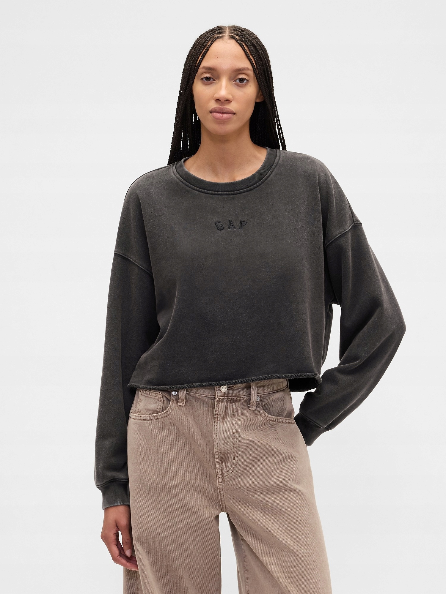 Gap Oversize crop mikina Heavyweight