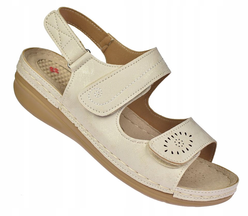 Dámské zdravotní sandály zdravotní kůže s vložkou na ostruhy 3015 Lbe vel. 41