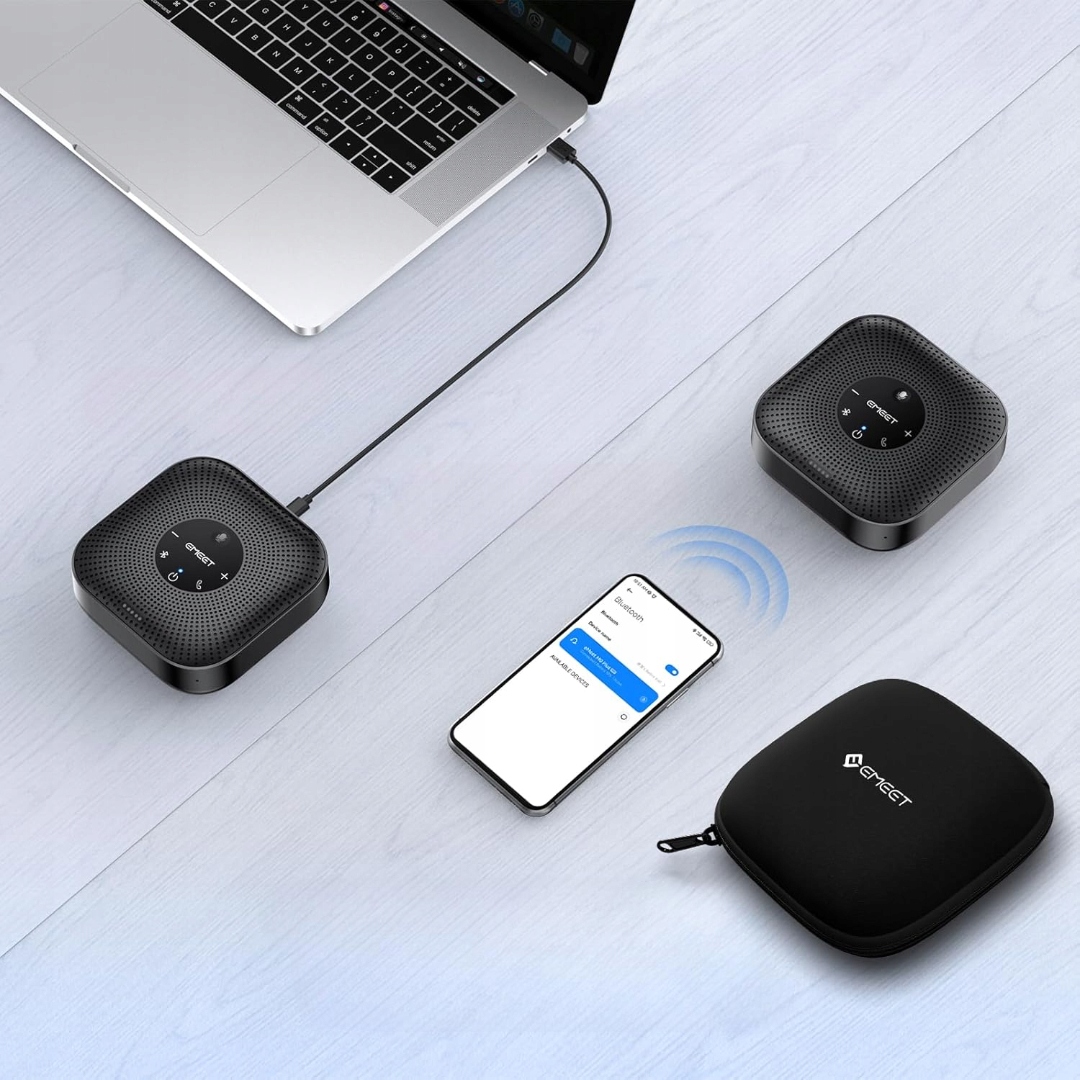 EMEET Głośnik Konferencyjny M0 Plus 4 Mikrofony 360° Zasięg USB PC Skype — miniatura 10