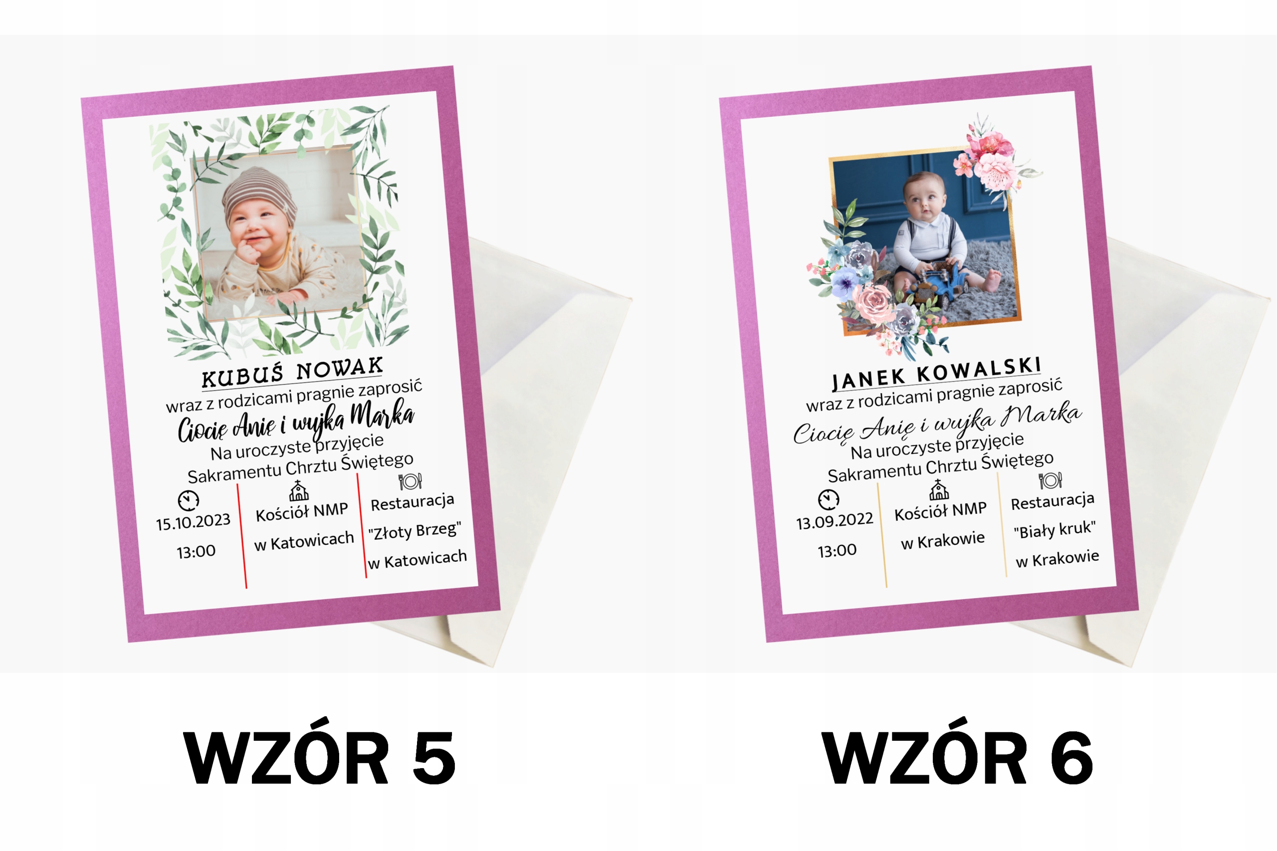 ZAPROSZENIA NA CHRZEST ŚWIĘTY PERSONALIZACJA ZDJ Kolor różowy