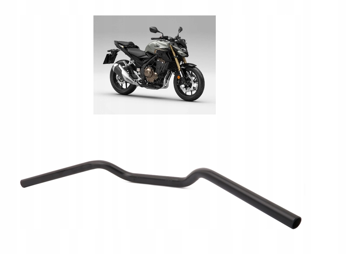 Kierownica motocyklowa 22mm 7/8" Stal czarna Honda Cb Cbr Cbf 500 600 650