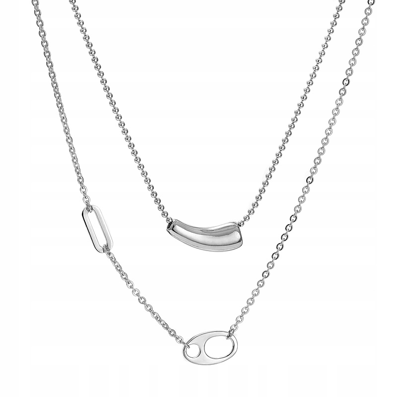 Krásný stříbrný dvojitý náhrdelník Ag 925 NS8537