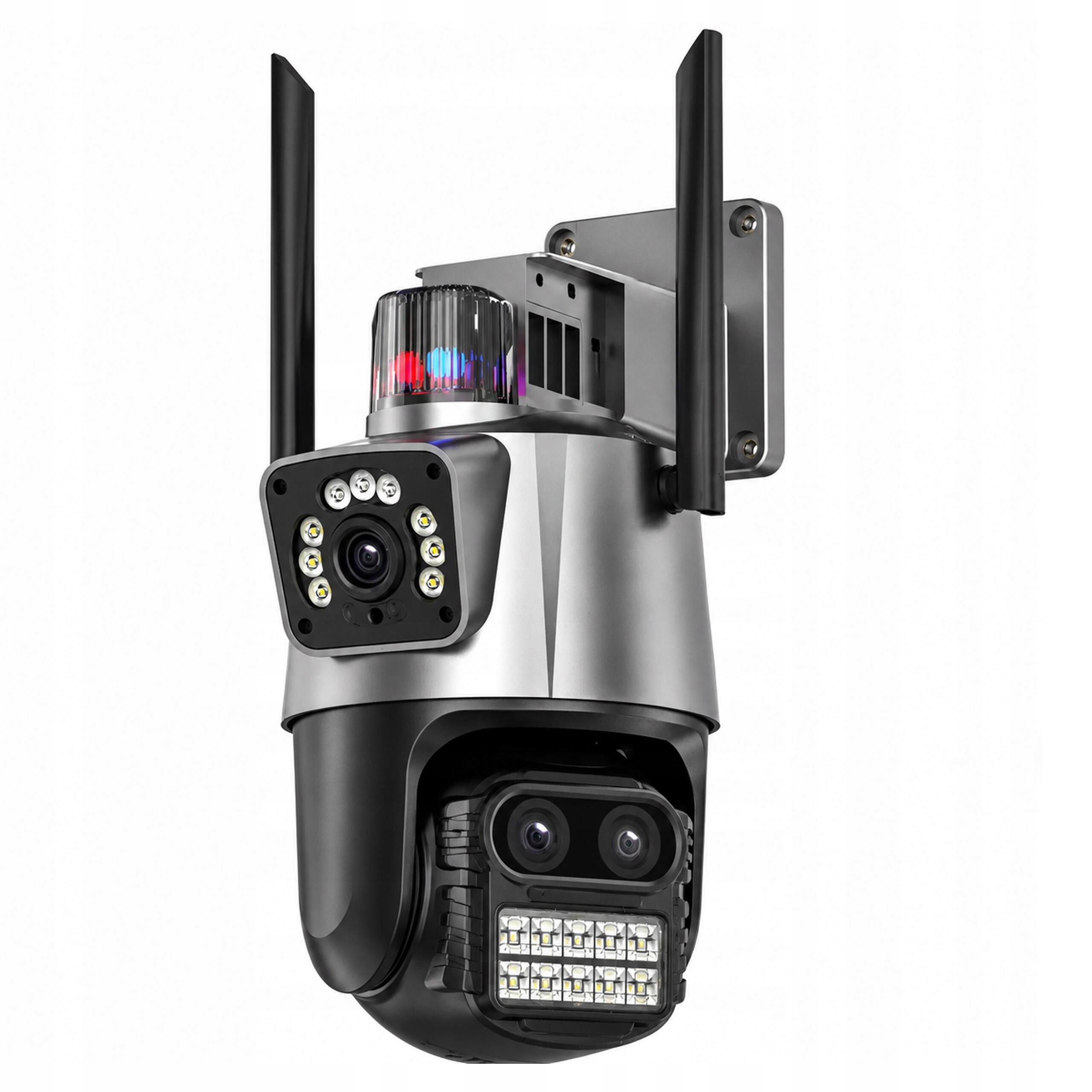 Dvojitá Wifi Kamera Vnější Vnitřní Otočná Smart Detekce Alarm Ip