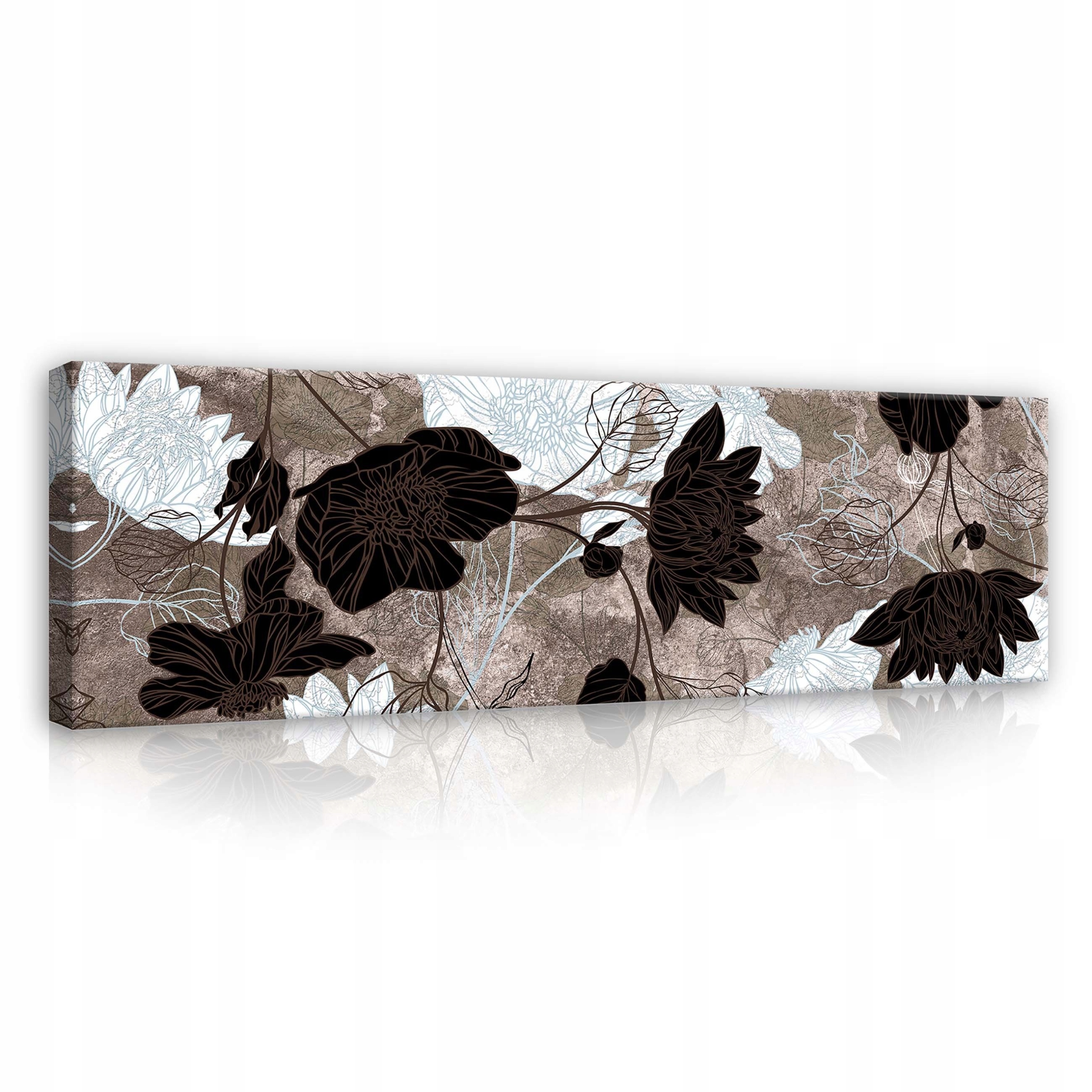 Obraz 145x45 Abstraktní květiny monochromatický elegance minimalismus
