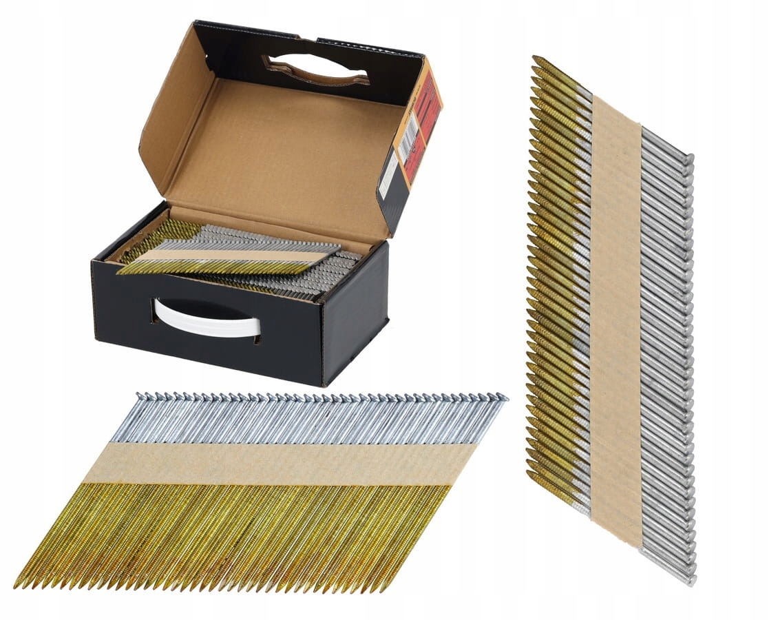 Gwoździe do Gwoździarki 2.8x50mm 3300szt Czarne Pierścieniowe 34°