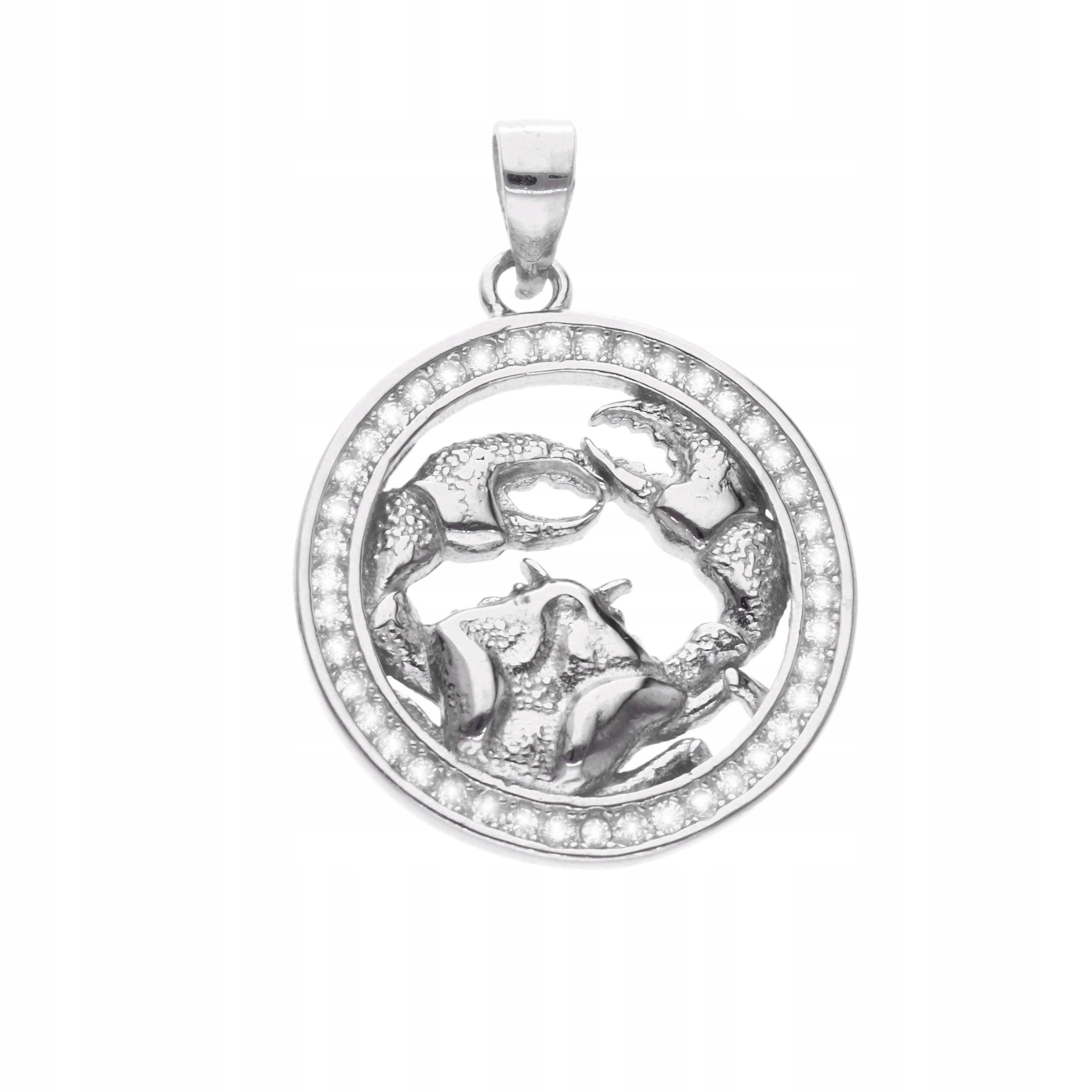 Stříbrný rhodiovaný přívěsek Ag 925, znamení zvěrokruhu rak