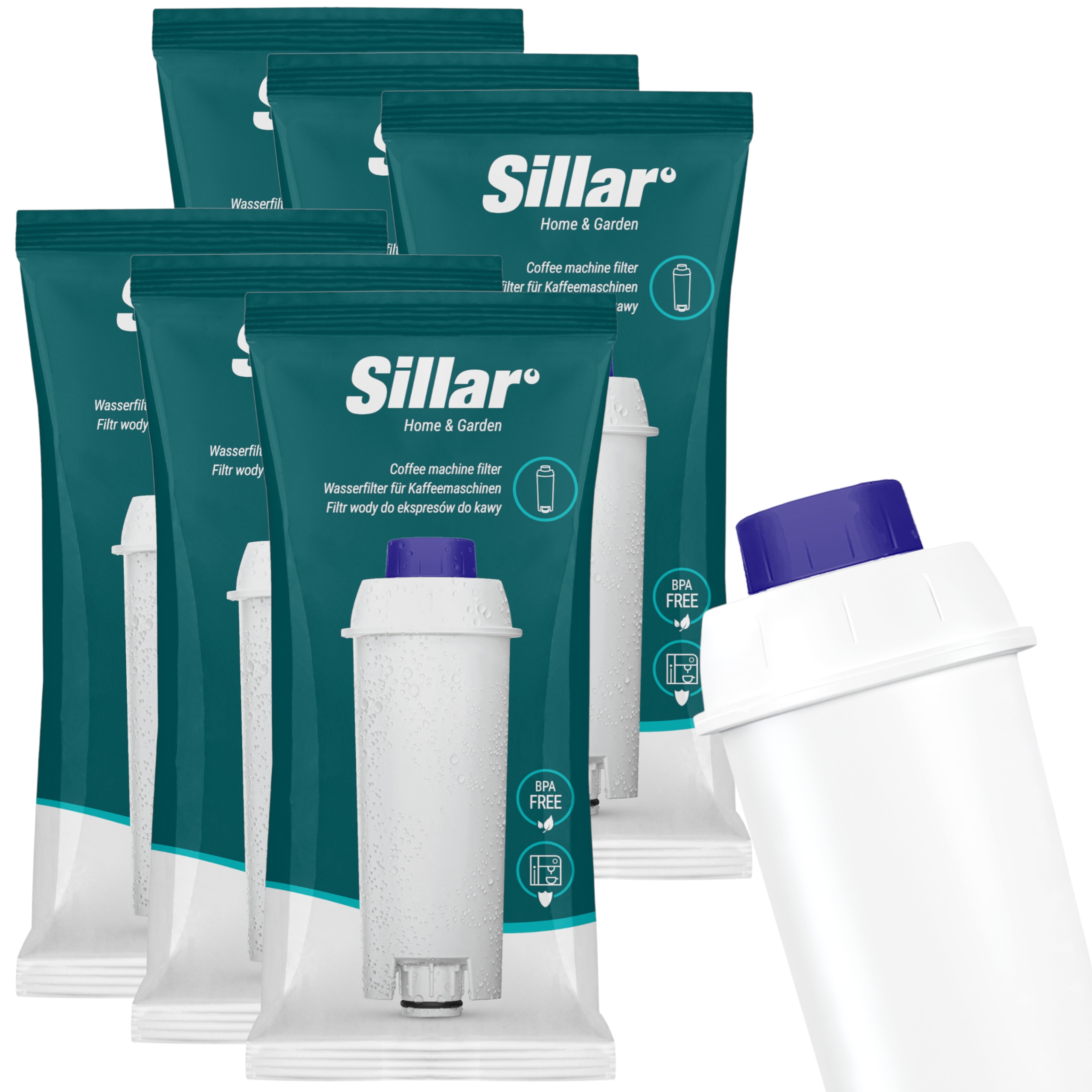 6x Filtr do Wody Ekspresu Delonghi Dinamica Plus Magnifica Wkłady Sillar