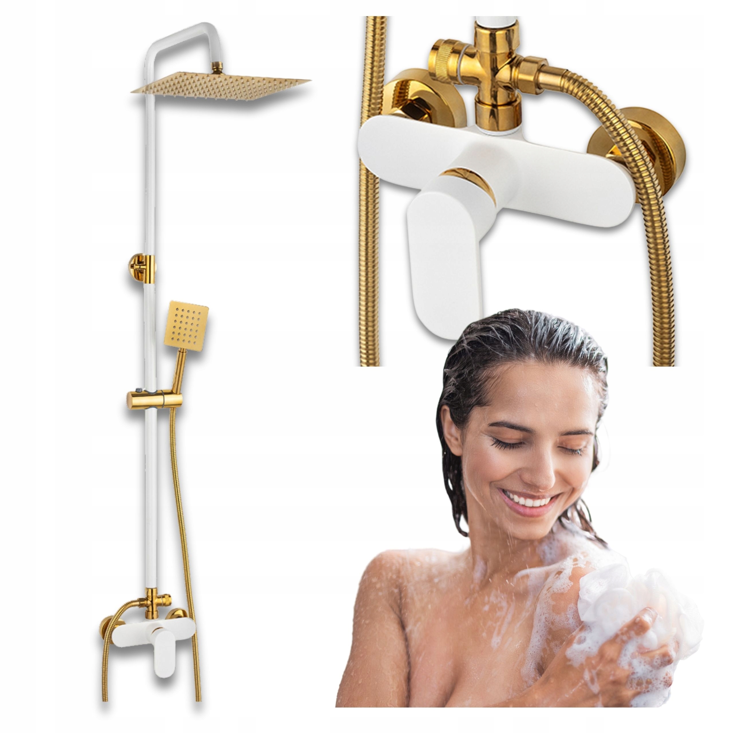 Sprchový Set Na Omítku Bílý/zlatý