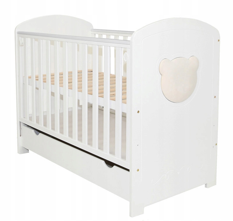 ŁÓŻECZKO BIAŁE Z SZUFLADĄ I TAPCZANIKIEM -LT