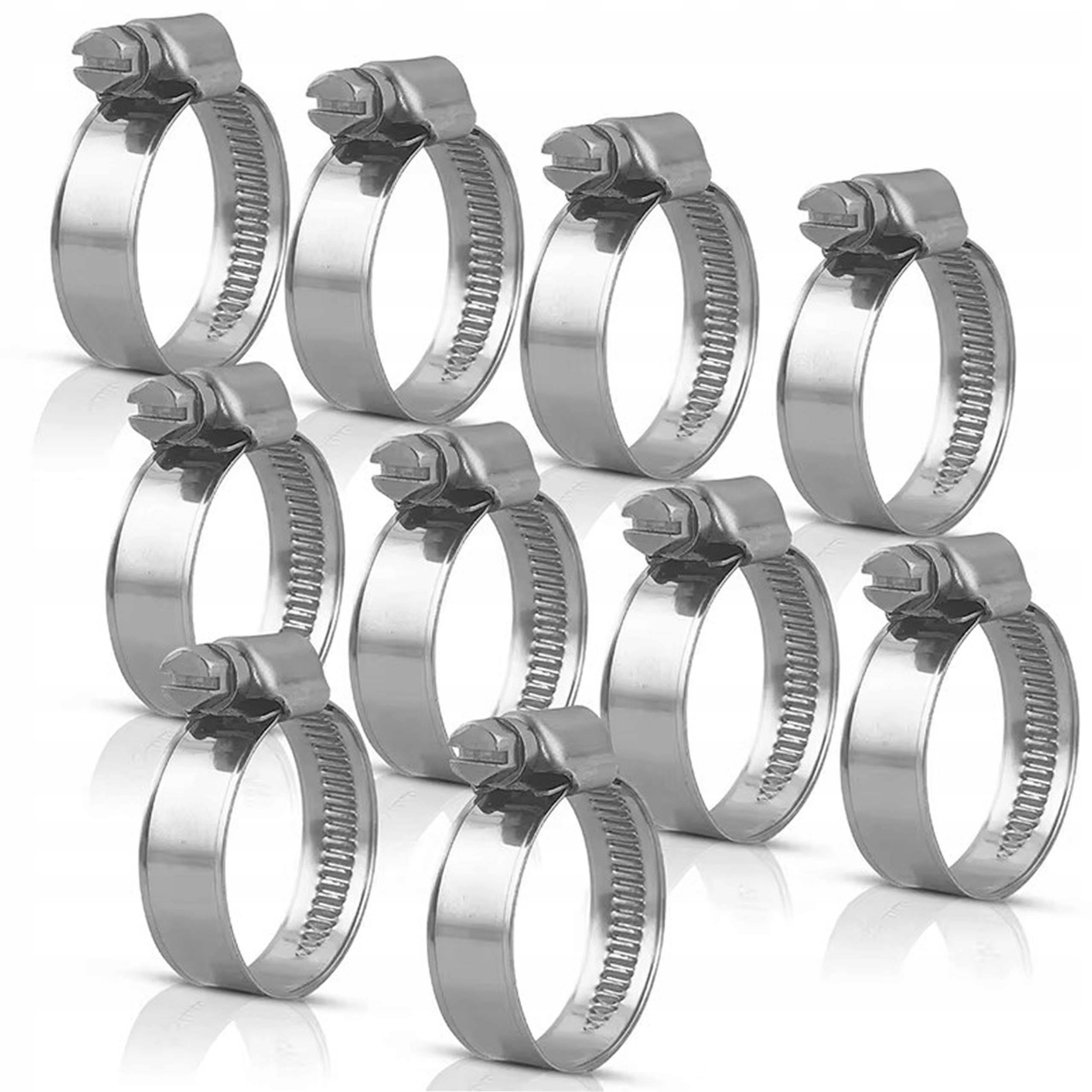 Opaski Zaciskowe Ślimakowe Metalowe Cybanty Obejmy skręcane16-27mm 10 Sztuk