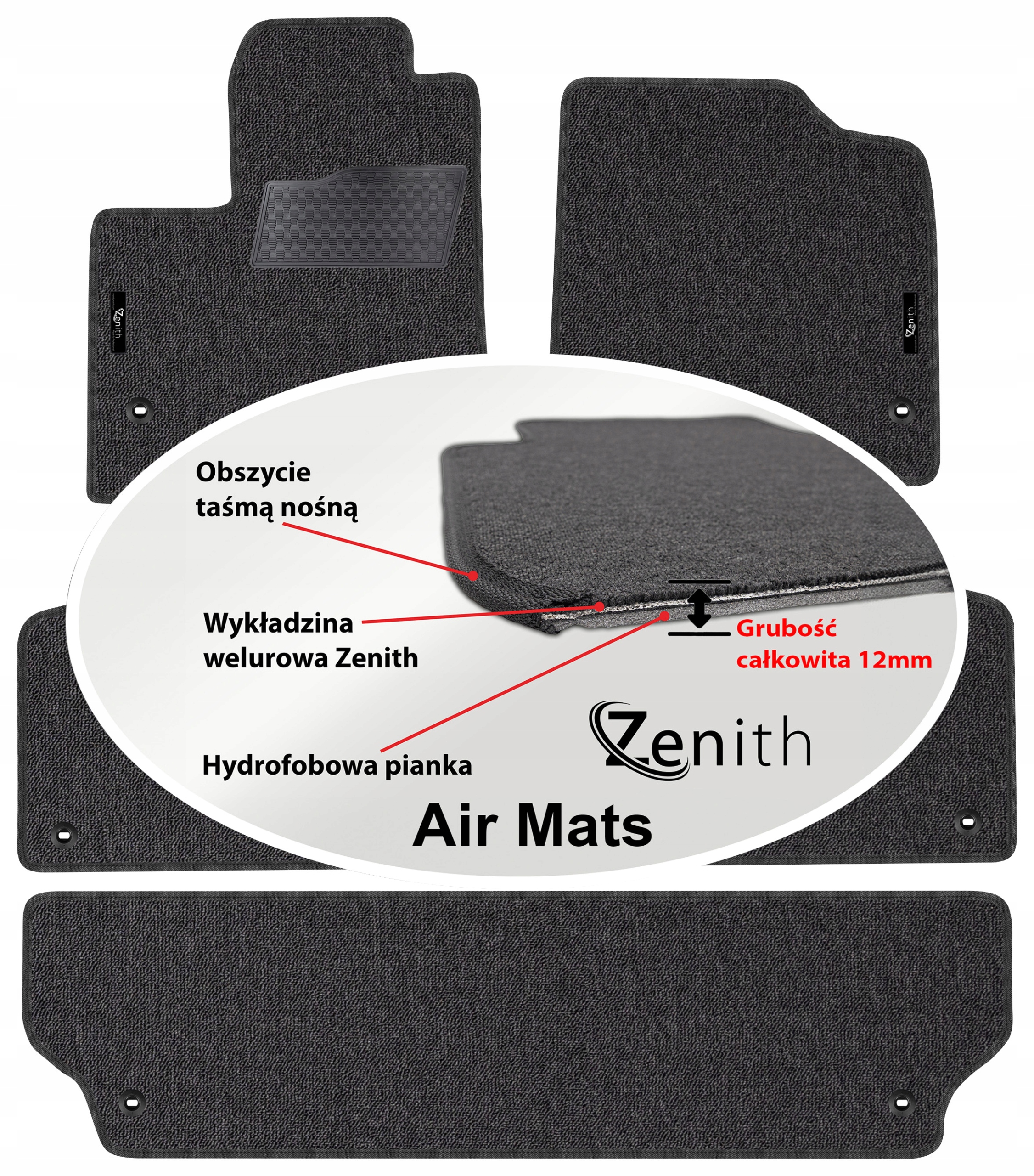 Toyota Sienna III 7os 2010-2020 Velúrové koberčeky do auta Zenith Air Mats