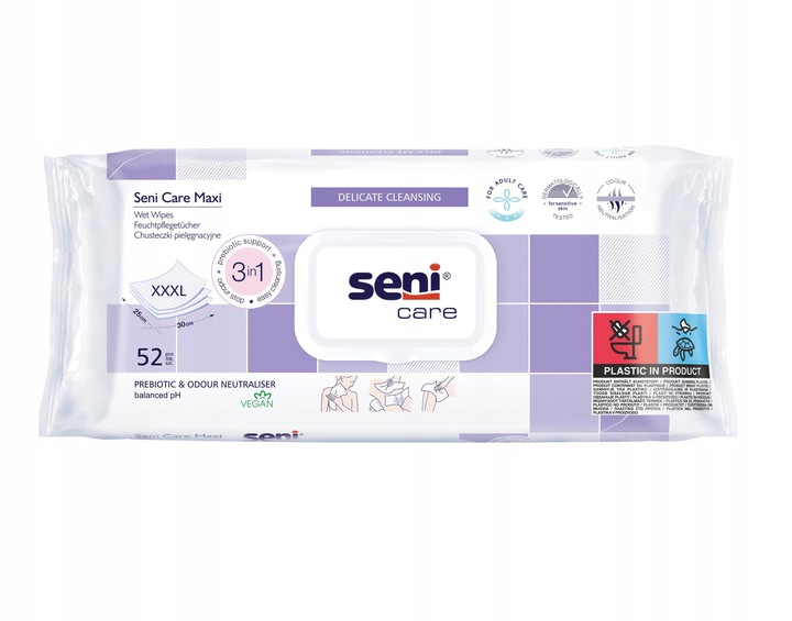 

Seni Care Maxi chusteczki pielęgnacyjne 3w1 52 szt