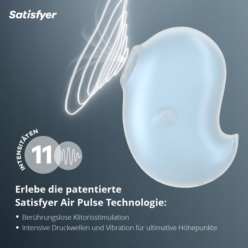 SATISFYER Cutie Ghost Wibrator Klitoris Wodoodporny Silikon Niebieski — miniatura 2