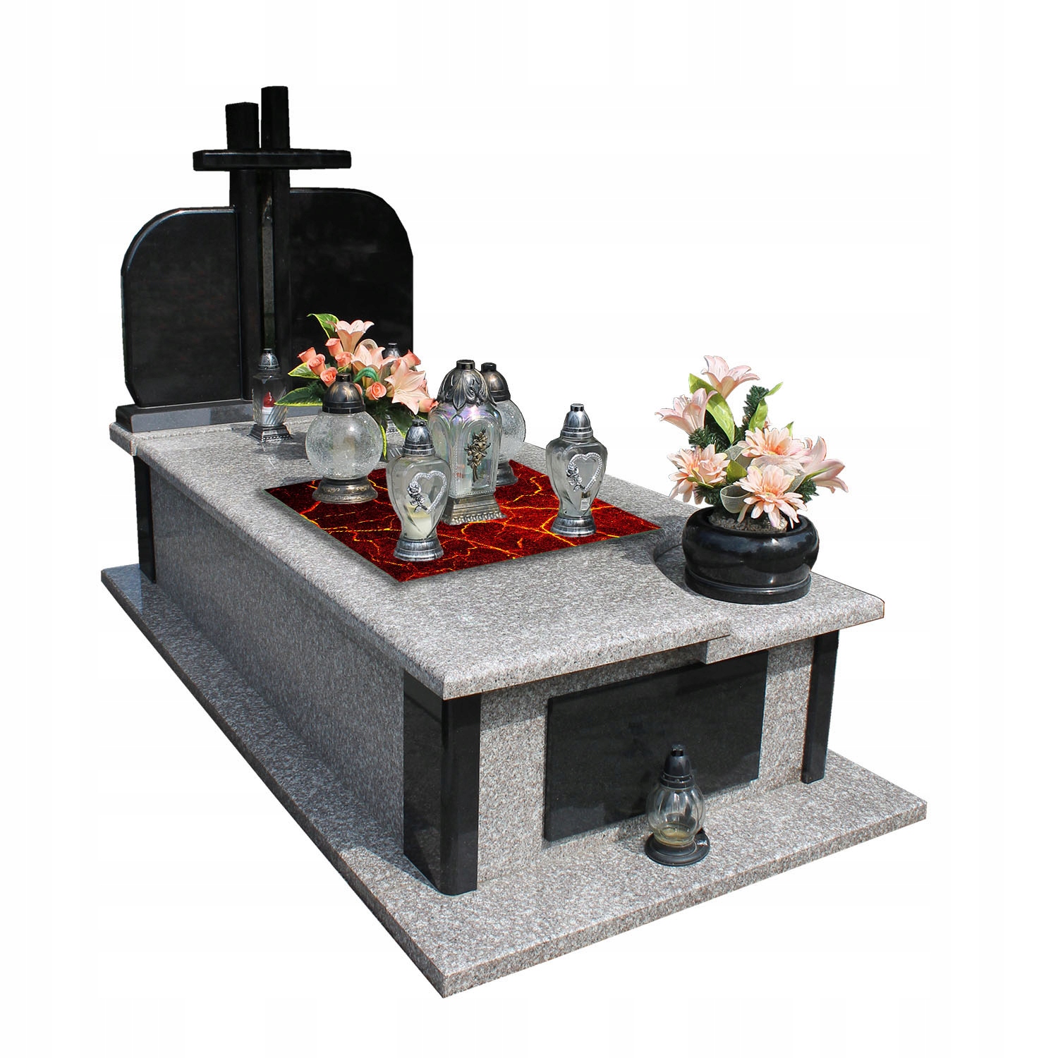 Szklana podstawka Hartowana POD ZNICZE MARMUR 65x60cm CMENTARZ POMNIK Marka TMK ArtDeko