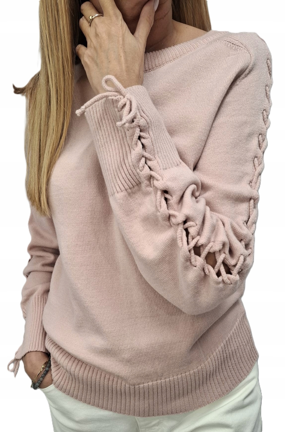 Lemonada Svetr Bluza z Viskózy Pletený Dlouhý Rukáv Špinavý Růžový Nový