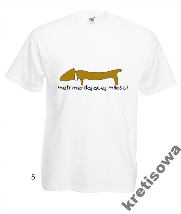 

Kolorowe Koszulki Męskie Wzory Jamnik Pies Piesek