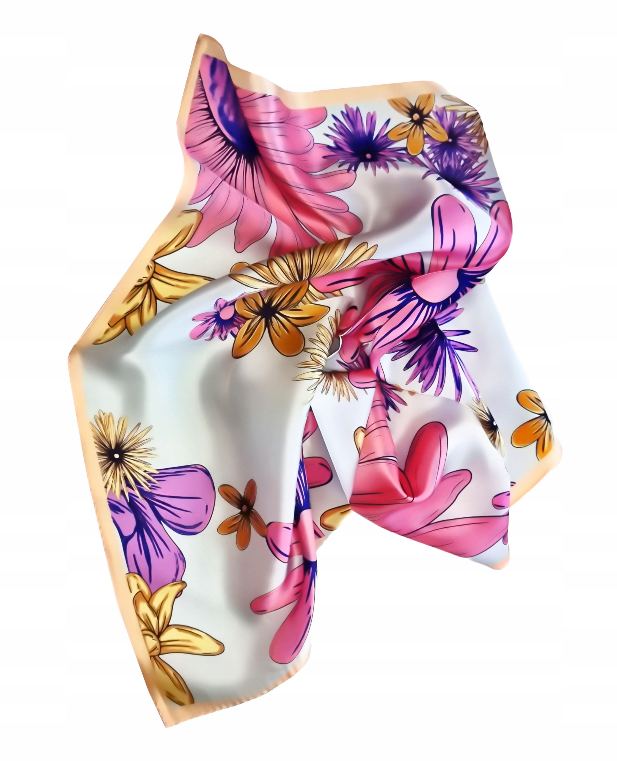 100% JEDWAB MARKOWA APASZKA CHUSTA JAKOŚĆ PREMIUM+ Model LD23302