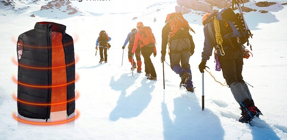 KAMIZELKA OGRZEWANA ELEKTRYCZNA PODGRZEWANA BEZRĘKAWNIK UNI USB CIEPŁA XL Szerokość pod pachami 55 cm