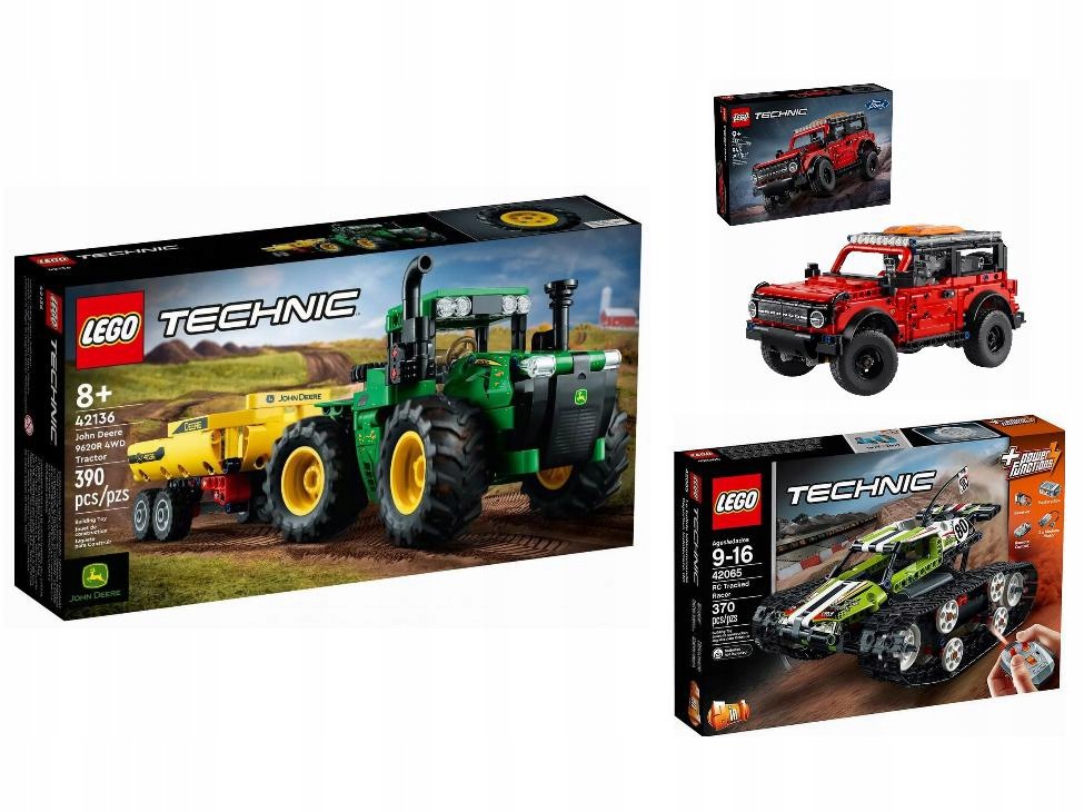 Klocki Lego Technic 42136 Traktor John Deere 9620R 4WD Dwa Zestawy!