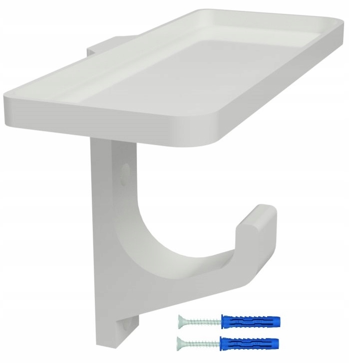 

Wieszak ścienny na kask rowerowy z półką Biały