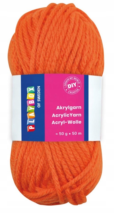 DIY.Przędza akrylowawłóczka-50 g AcrylPOMARAŃCZOWA