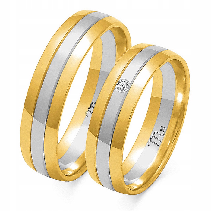 Zlaté Bezešvé Snubní Prsteny S Personalizační Čočkou