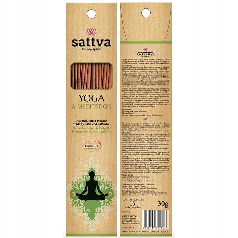 

Eko kadzidełka yoga & medytacja 30g sattva