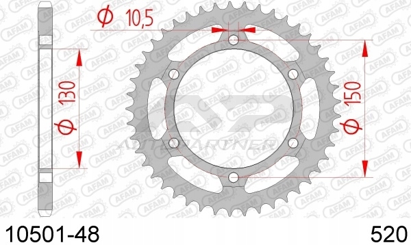 AFAM ZĘBATKA NAPĘDZANA TYŁ MOTO. STALOWA OCYNKOWANA SREBRNA