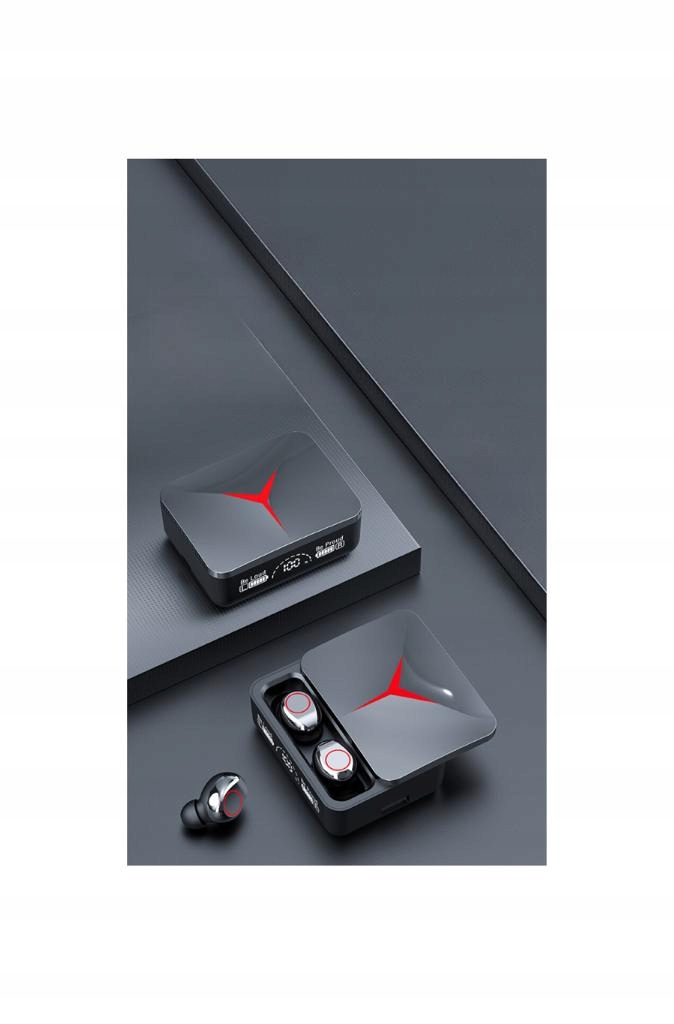SŁUCHAWKI BEZPRZEWODOWE DOUSZNE M90 PRO MIKROFON BLUETOOTH 5.3 + POWERBANK Zasilanie akumulatorowe