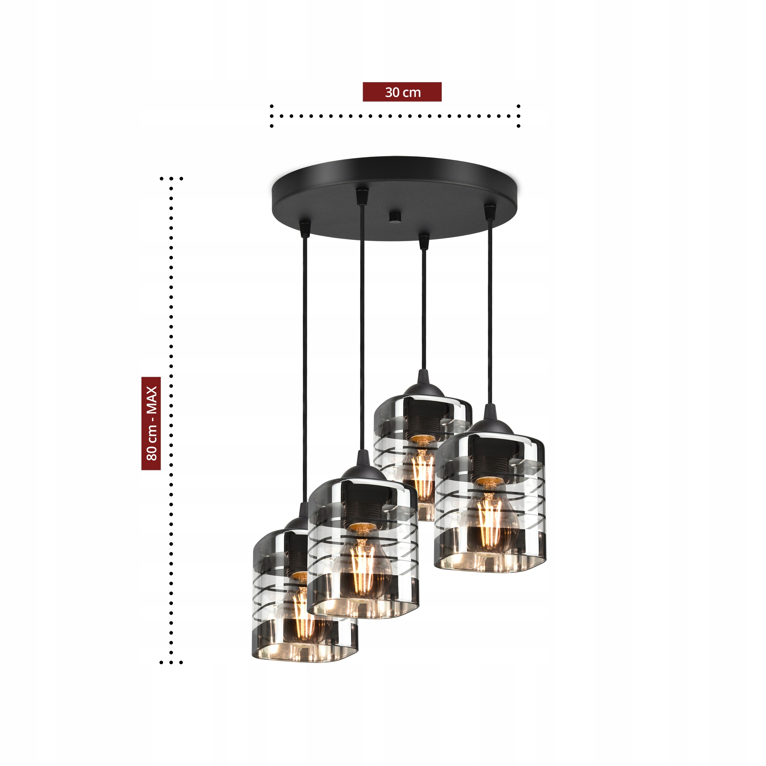 SZKLANA LAMPA WISZĄCA SUFITOWA ŻYRANDOL PLAFON LED Rodzaj lampy Sufitowe - wiszące