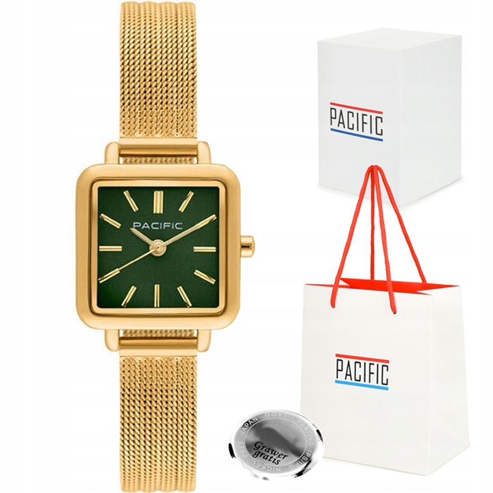 Dámské hodinky Pacific PLC-6233-05 Zelený Ciferník Síťovina Mesh Box
